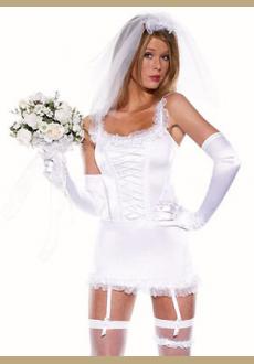 Six Piece Sexy Blushing Bride Costume