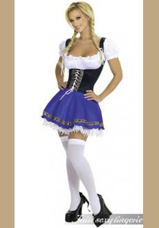 Peasant Blouse Top and Blue Serving Beer Wench Dress Costume