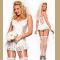 Sexy White Bride Fancy Dress Costume,Brides Basque, Veil Costume