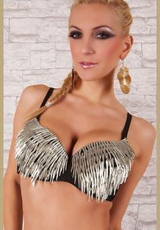 Fashion Punk Spikes Bra Lingerie Silver