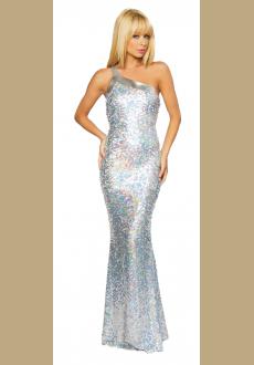 Silver Glitters Star Evening Gown