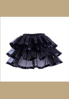 Black Tulle Mini Skirts With Layers and black Edging