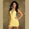 STRAPLESS BANDEAU MINI DRESS YELLOW