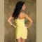 STRAPLESS BANDEAU MINI DRESS YELLOW