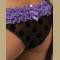 Purple Black Mesh Dots Ruffle Back Panty
