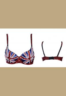 Beads Trims Uk Flag Push Up Bra Top