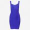 Blue Sleeveless Backless Bandage Dress