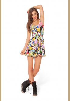 Adventure Time Bro Ball Digital Print Reversible Skater Dress