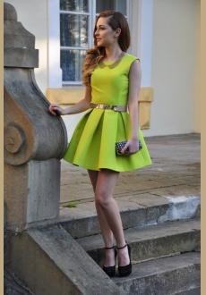 CHIC NEON MAJOR STRUCTURED SKATER DRESS