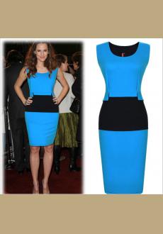 Sleeveless V Neck Stretchy Dress