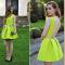 CHIC NEON MAJOR STRUCTURED SKATER DRESS