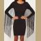 New Womens Wholesale Club Street Cotton Long Sleeve Round Neck Fringe High Waist Short Bodycon Dress