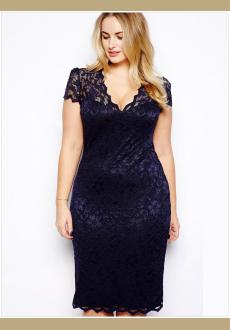 plus size Lace Midi Dress 