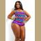 Tribal Print Plus Size Fringed Two Piece Swimwear