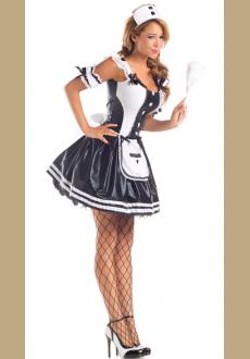 Grey French Maid Costume Dress