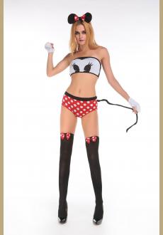 Womens Sexy Chic Halloween Mickey Costume Red