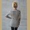 Black and White Striped Long Sleeve Cardigan