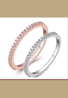 SS11047-1 S925 sterling silver rose gold ring