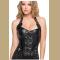 PLUS SIZE BLACK BUCKLE-UP STEAMPUNK CORSET