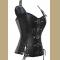 PLUS SIZE BLACK BUCKLE-UP STEAMPUNK CORSET