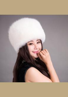 Faux Fox Fur Cossack Hat in Black 