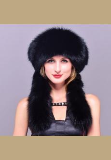 2015 High quality elegant fox fur hat genuine leather millinery winter mink hat cap rhinestone