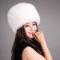 Faux Fox Fur Cossack Hat in Black 