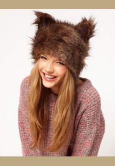 Womens Faux Fur Ear Ski Ushanka Russian Cossack Cute Christams Holloween Hat