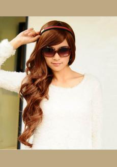 Long curly hair fluffy wig