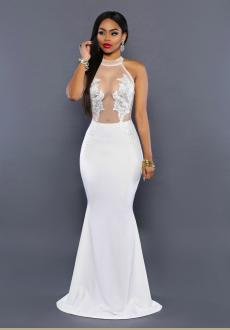 Women's Elegant Mesh Lace Sexy Evening Dress Wholesale  