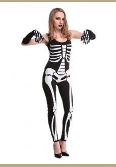 skeleton halloween costume catsuit