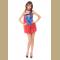 blue and red tutu superwomen costume,it comes with eyeshade,cape,dress