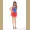 blue and red tutu superwomen costume,it comes with eyeshade,cape,dress