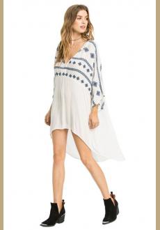 Women's Embroideried Swimsuit Cover Up Tunic Shirts Beachwear