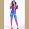 Halloween Costume Women's Ladies Bodycon Tight Hooded Playsuit Jumpsuit