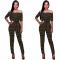 Women Jumpsuit Summer 2017 New Long Pants Funny Checks Printed Bodysuit Fashion Short Sleeve Off Shoulder Sexy Jumpsuits