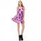 Women Pleated dress Flying Purple Dragon Printed Pleated dresss