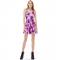 Women Pleated dress Flying Purple Dragon Printed Pleated dresss