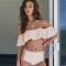 Fashion Sexy Solid Color Off-shoulder Ruffle Two piece Bikini Swimsuit