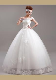 off the shoulder bridal dress