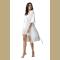 Sexy two piece women long sleeve silk pajamas with padding