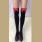 Women's Thigh Stocking with Satin Bows Opaque Over The Knee Halloween Socks