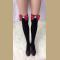 Women's Thigh Stocking with Satin Bows Opaque Over The Knee Halloween Socks