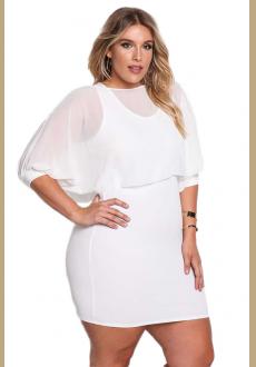  Plus Size Chiffon Layered Bodycon Dress