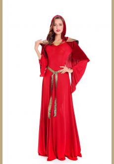 Women's Halloween Costumes Priestess The Red Woman Copslay Dresses Cloak