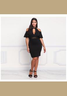 Sexy Off Shoulder Cut Out Chocker Bodycon Women's Plus Size Dress