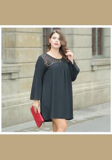 2017 Plus Size Women Loose Lace Casual Dress