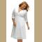 White Plus Size Surplice Lace Formal Skater Dress