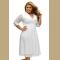 White Plus Size Surplice Lace Formal Skater Dress