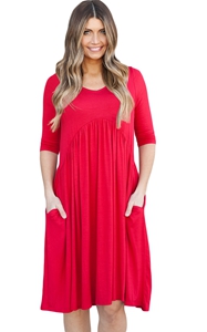 Red  Sleeve Draped S...